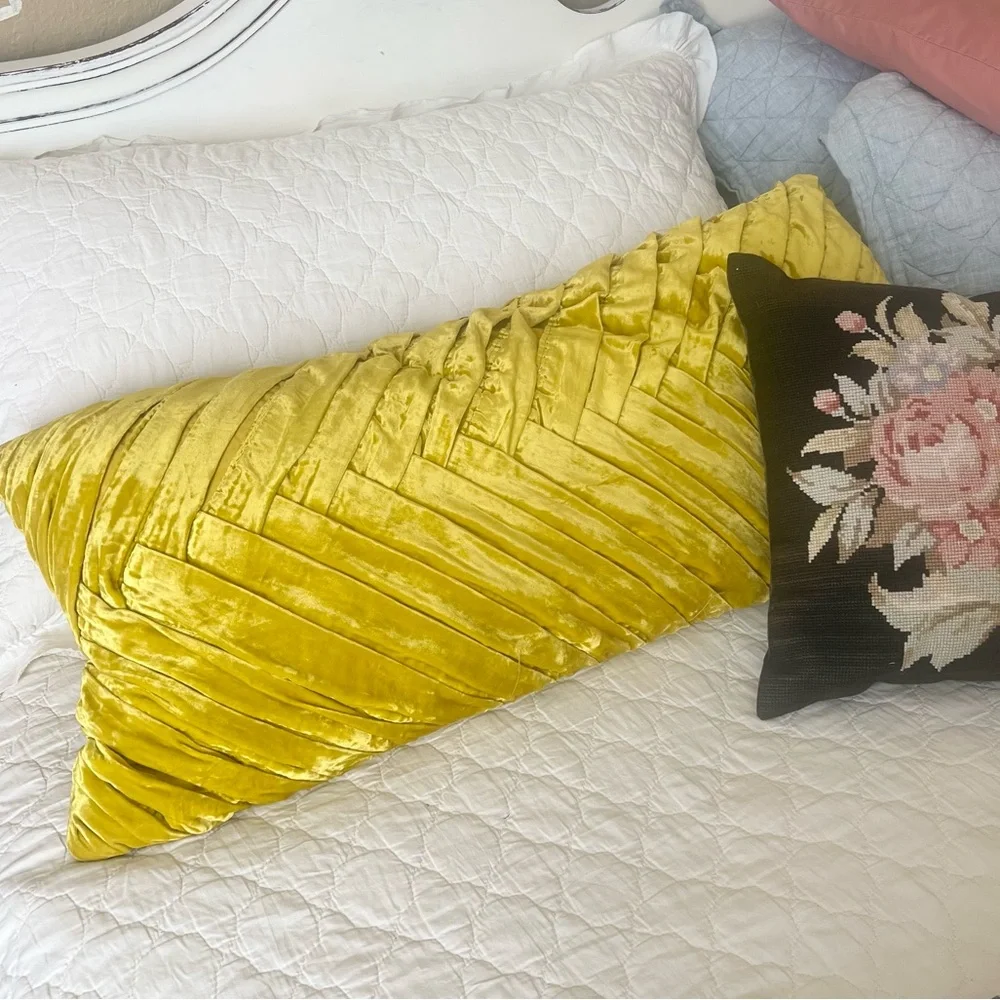 Opalhouse by Target Luxe Velvet Oversized Lumbar Pillow Bright Chartreuse Green